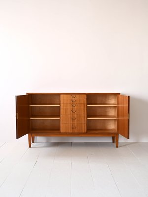 Scandinavian Highboard with Central Drawers, 1950s-QWP-1765516