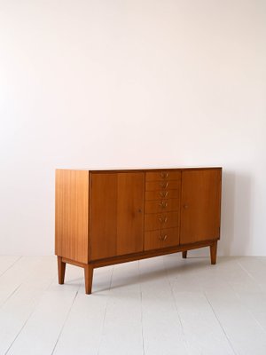 Scandinavian Highboard with Central Drawers, 1950s-QWP-1765516