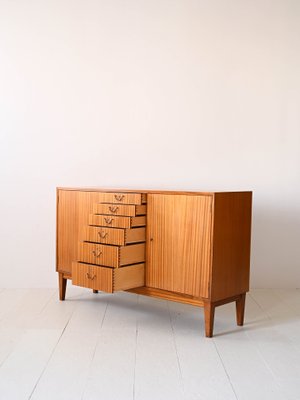 Scandinavian Highboard with Central Drawers, 1950s-QWP-1765516