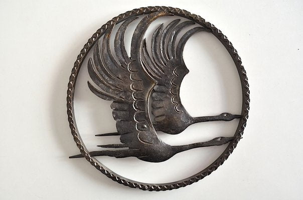 Scandinavian Iron Wall Sculpture, 1960s-OV-1338390