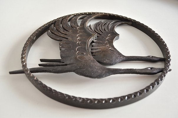 Scandinavian Iron Wall Sculpture, 1960s-OV-1338390