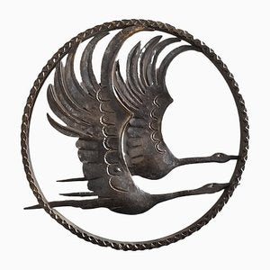 Scandinavian Iron Wall Sculpture, 1960s-OV-1338390