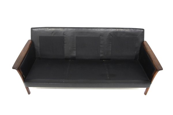 Scandinavian Leather 3-Seater Sofa, Sweden, 1960s-GEK-1749548