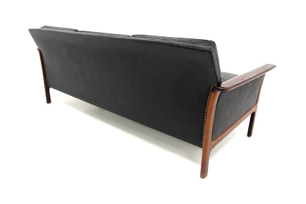 Scandinavian Leather 3-Seater Sofa, Sweden, 1960s-GEK-1749548