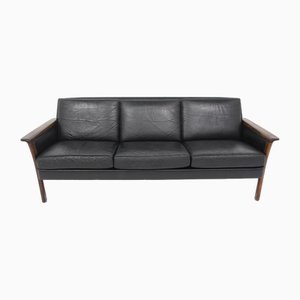 Scandinavian Leather 3-Seater Sofa, Sweden, 1960s-GEK-1749548