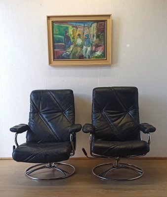 Scandinavian Leather Armchair, 1970s-ZEF-1723732