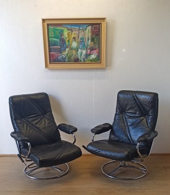 Scandinavian Leather Armchair, 1970s-ZEF-1723732