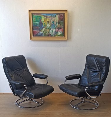 Scandinavian Leather Armchair, 1970s-ZEF-1723732