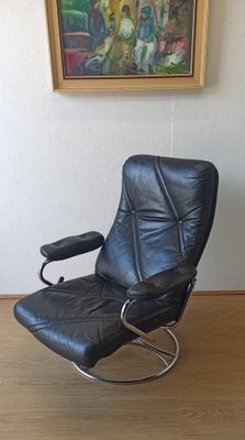 Scandinavian Leather Armchair, 1970s-ZEF-1723732