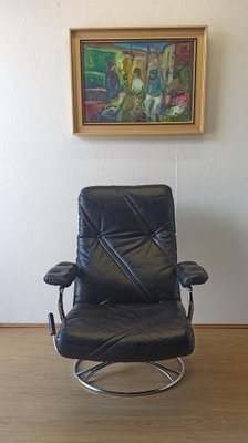 Scandinavian Leather Armchair, 1970s-ZEF-1723732