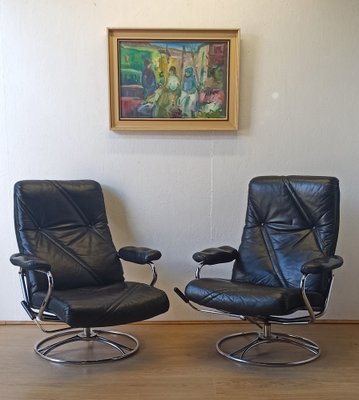 Scandinavian Leather Armchair, 1970s-ZEF-1723732