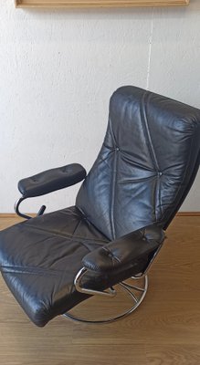 Scandinavian Leather Armchair, 1970s-ZEF-1723732