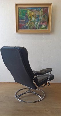 Scandinavian Leather Armchair, 1970s-ZEF-1723732