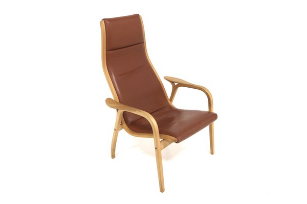 Scandinavian Leather Armchair by Yngve Ekström, 1970-GEK-1747195