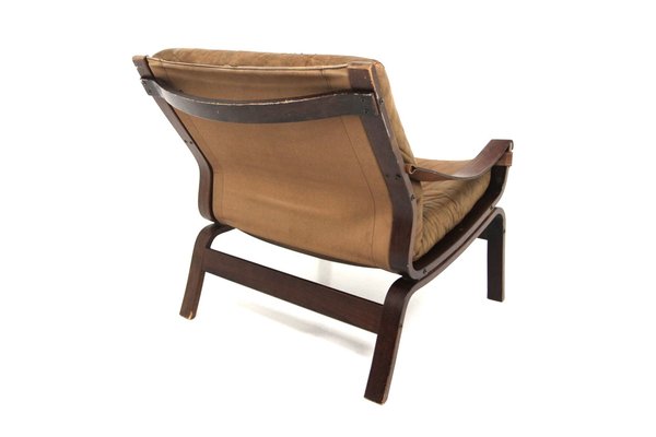 Scandinavian Leather Armchair, Norway, 1960s-GEK-1730093