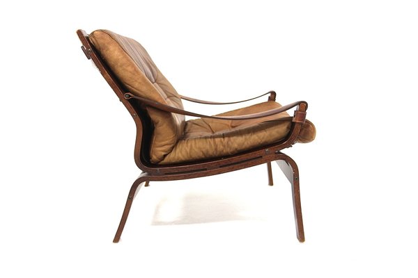 Scandinavian Leather Armchair, Norway, 1960s-GEK-1730093