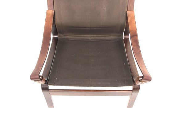 Scandinavian Leather Armchair, Norway, 1960s-GEK-1730093