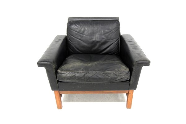 Scandinavian Leather Armchair, Sweden, 1960s-GEK-1785615