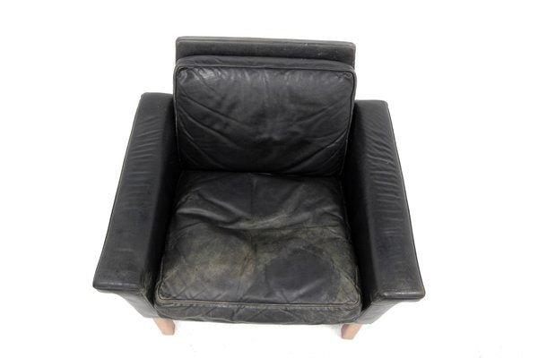 Scandinavian Leather Armchair, Sweden, 1960s-GEK-1785615