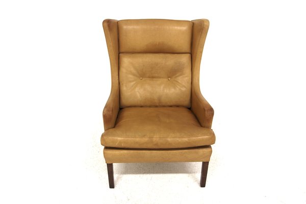 Scandinavian Leather Armchair, Sweden, 1960s-GEK-1709086