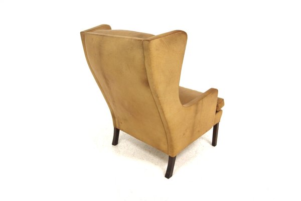 Scandinavian Leather Armchair, Sweden, 1960s-GEK-1709086