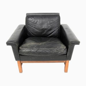 Scandinavian Leather Armchair, Sweden, 1960s-GEK-1785615