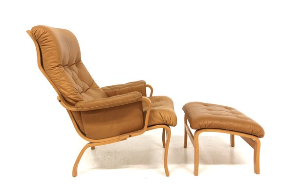 Scandinavian Leather Armchair, Sweden, 1970s-GEK-1735443