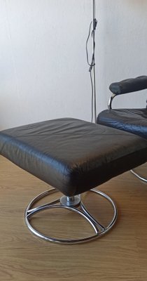 Scandinavian Leather Armchairs, 1970s, Set of 2-ZEF-1735229