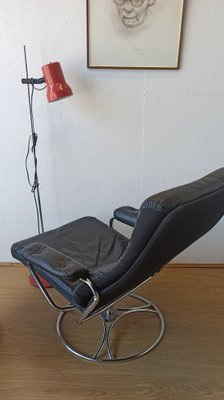 Scandinavian Leather Armchairs, 1970s, Set of 2-ZEF-1735229