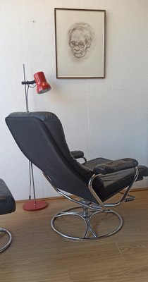 Scandinavian Leather Armchairs, 1970s, Set of 2-ZEF-1735229