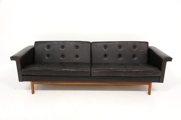 Scandinavian Leather Sofa by Karl Erik Ekselius for Joc, 1950-GEK-1750303