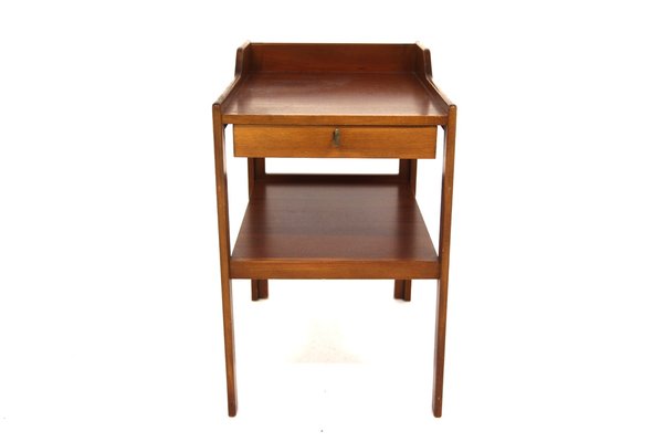 Scandinavian Mahogany Bedside Table, Sweden, 1950s-GEK-1723631