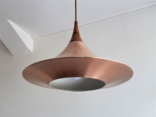 Scandinavian Metal and Teak Pendant Lamp, 1960s-NV-1015694