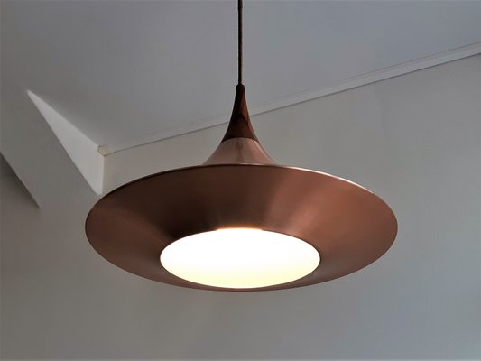 Scandinavian Metal and Teak Pendant Lamp, 1960s-NV-1015694