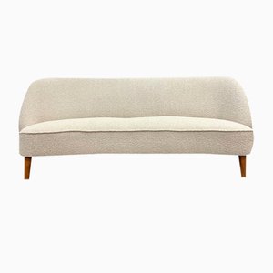 Scandinavian Mid-Century Modern Curved Sofa in Bouclé, 1940s-OHY-1819568