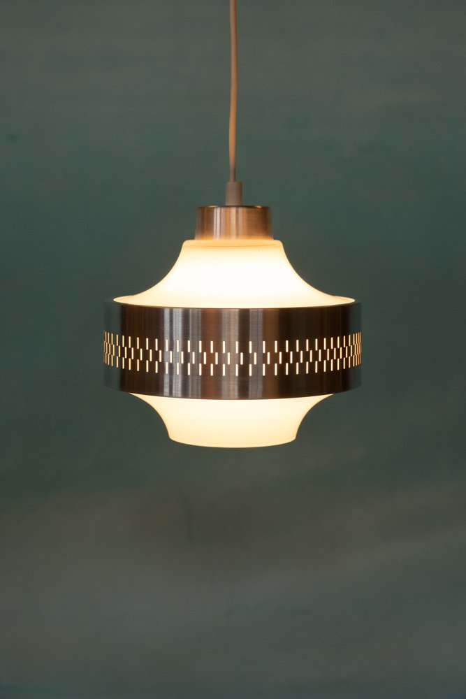 Scandinavian Minimalistic Glass Hanging Lamp, 1960s