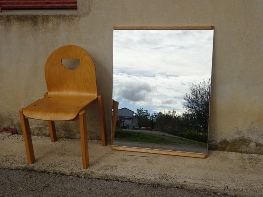 Scandinavian Mirror in Light Oak, 1970s-ABK-2026818