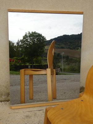 Scandinavian Mirror in Light Oak, 1970s-ABK-2026818