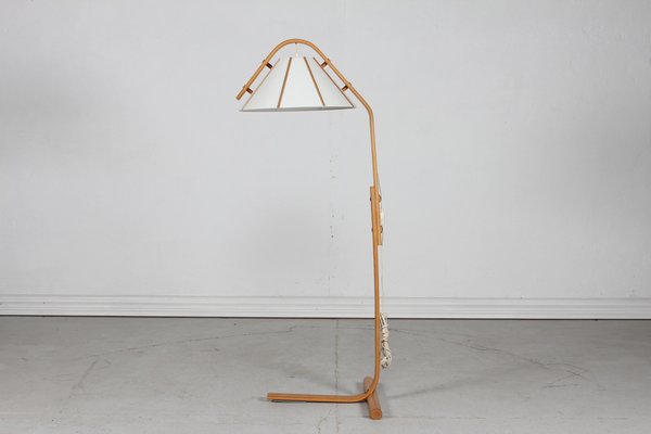 Scandinavian Modern Beech Aneta Floor Lamp by Jan Wickelgren, Sweden, 1970s-QQ-1718280