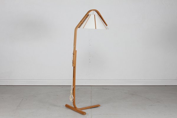 Scandinavian Modern Beech Aneta Floor Lamp by Jan Wickelgren, Sweden, 1970s-QQ-1718280