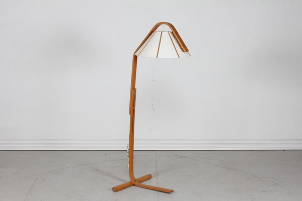 Scandinavian Modern Beech Aneta Floor Lamp by Jan Wickelgren, Sweden, 1970s-QQ-1718280