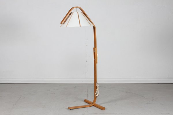 Scandinavian Modern Beech Aneta Floor Lamp by Jan Wickelgren, Sweden, 1970s-QQ-1718280