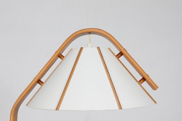 Scandinavian Modern Beech Aneta Floor Lamp by Jan Wickelgren, Sweden, 1970s-QQ-1718280