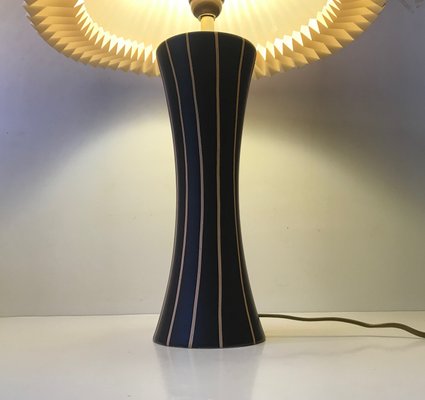 Scandinavian Modern Black & White Ceramic Table Lamp, 1970s-LCR-860953