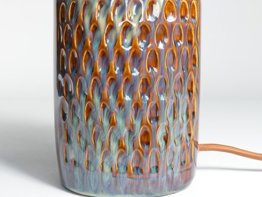 Scandinavian Modern Blue Glazed Stoneware Table Lamp by Einar Johansen for Søholm, 1960s-RUK-1758081