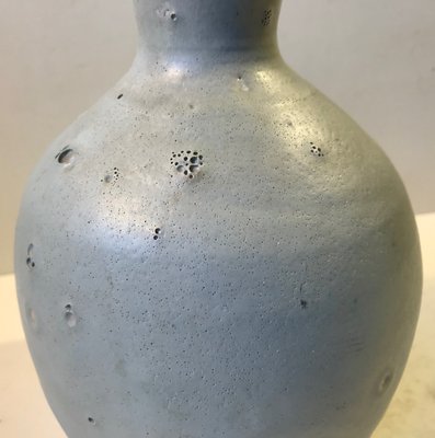 Scandinavian Modern Blue Stoneware Vase by Soren Vaelds-LCR-852130