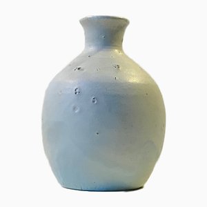 Scandinavian Modern Blue Stoneware Vase by Soren Vaelds-LCR-852130