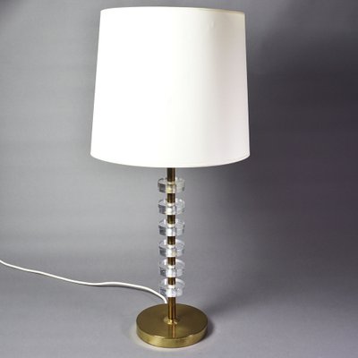 Scandinavian Modern Brass and Acrylic Glass Table Lamp in the Style of Carl Fagerlund-RST-1233536