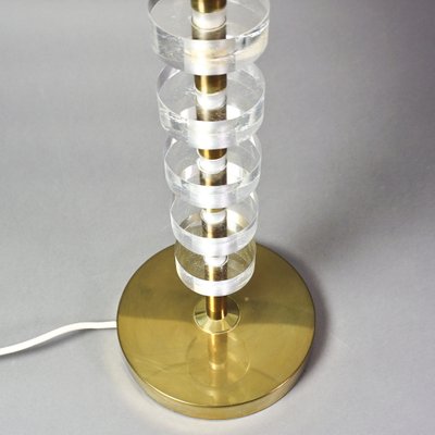 Scandinavian Modern Brass and Acrylic Glass Table Lamp in the Style of Carl Fagerlund-RST-1233536