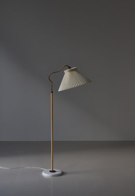 Scandinavian Modern Brass Floor Lamp attributed to Bent Karlby for Lyfa, Denmark, 1940s-WRF-1750742